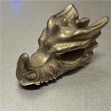 2" Pyrite Dragon Skull