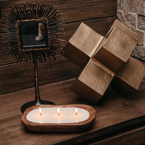 3 wick dough bowl soy candle pillow Talk