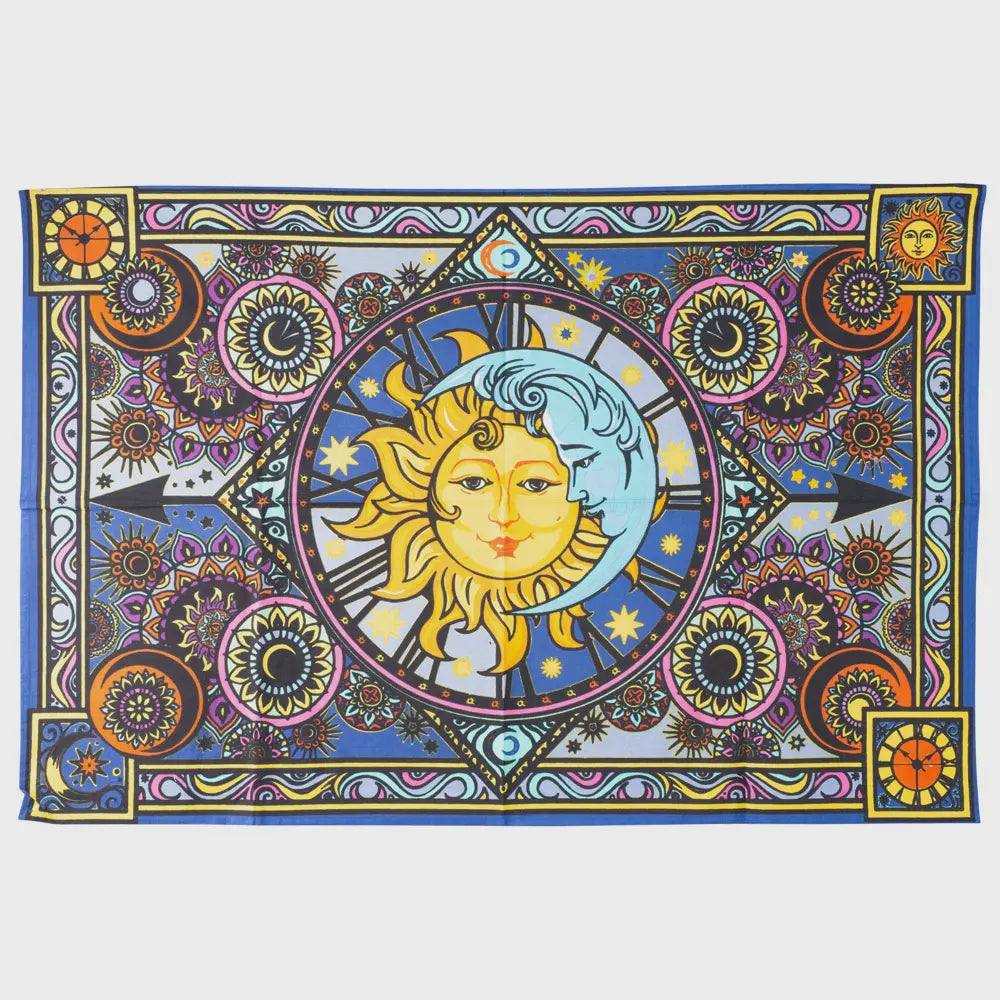 3D Sun and Moon Clock Tapestry Sacred Crystals