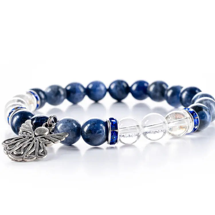 Serenity - Sodalite, Quartz & Angel Charm