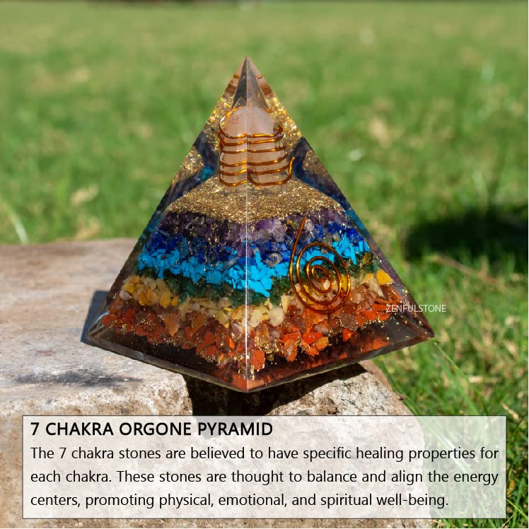 Selenite Orgonite Pyramid for Clarity, Emotional Healing, Spiritual Connection | Orgonite orgone pyramids with Copper Coil and Crystal Quartz for Chakra Protection (Selenite)