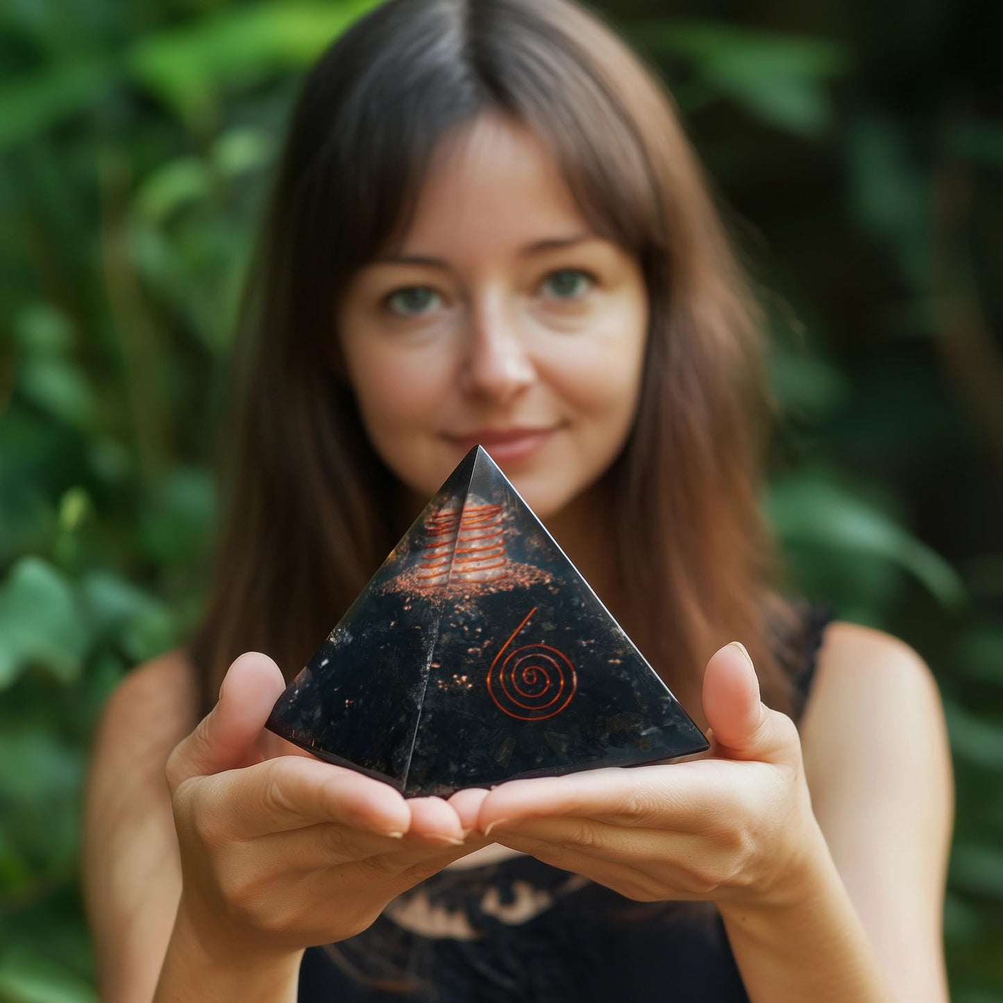Selenite Orgonite Pyramid for Clarity, Emotional Healing, Spiritual Connection | Orgonite orgone pyramids with Copper Coil and Crystal Quartz for Chakra Protection (Selenite)