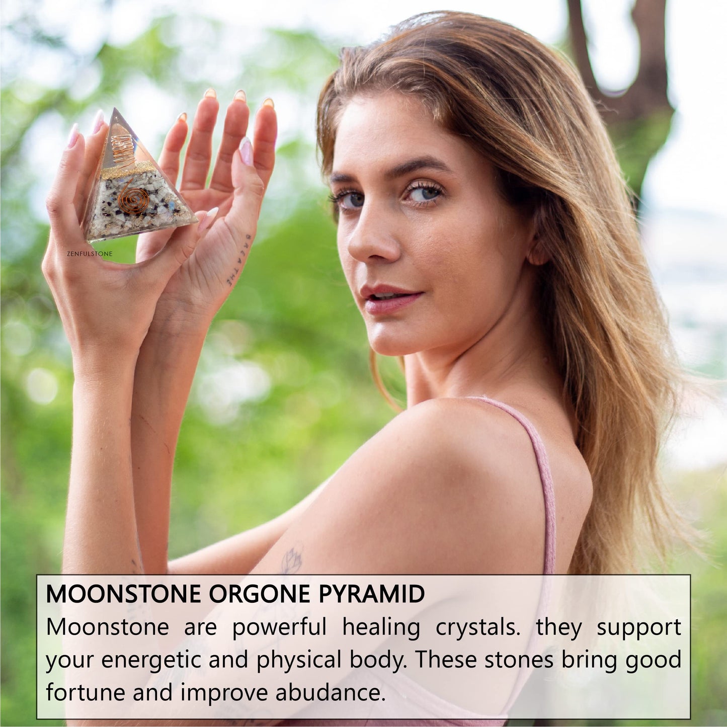 Selenite Orgonite Pyramid for Clarity, Emotional Healing, Spiritual Connection | Orgonite orgone pyramids with Copper Coil and Crystal Quartz for Chakra Protection (Selenite)