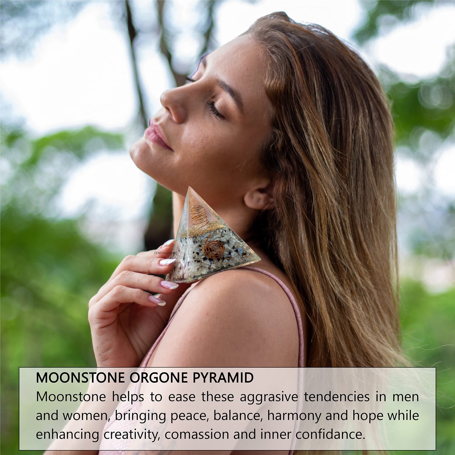 Selenite Orgonite Pyramid for Clarity, Emotional Healing, Spiritual Connection | Orgonite orgone pyramids with Copper Coil and Crystal Quartz for Chakra Protection (Selenite)