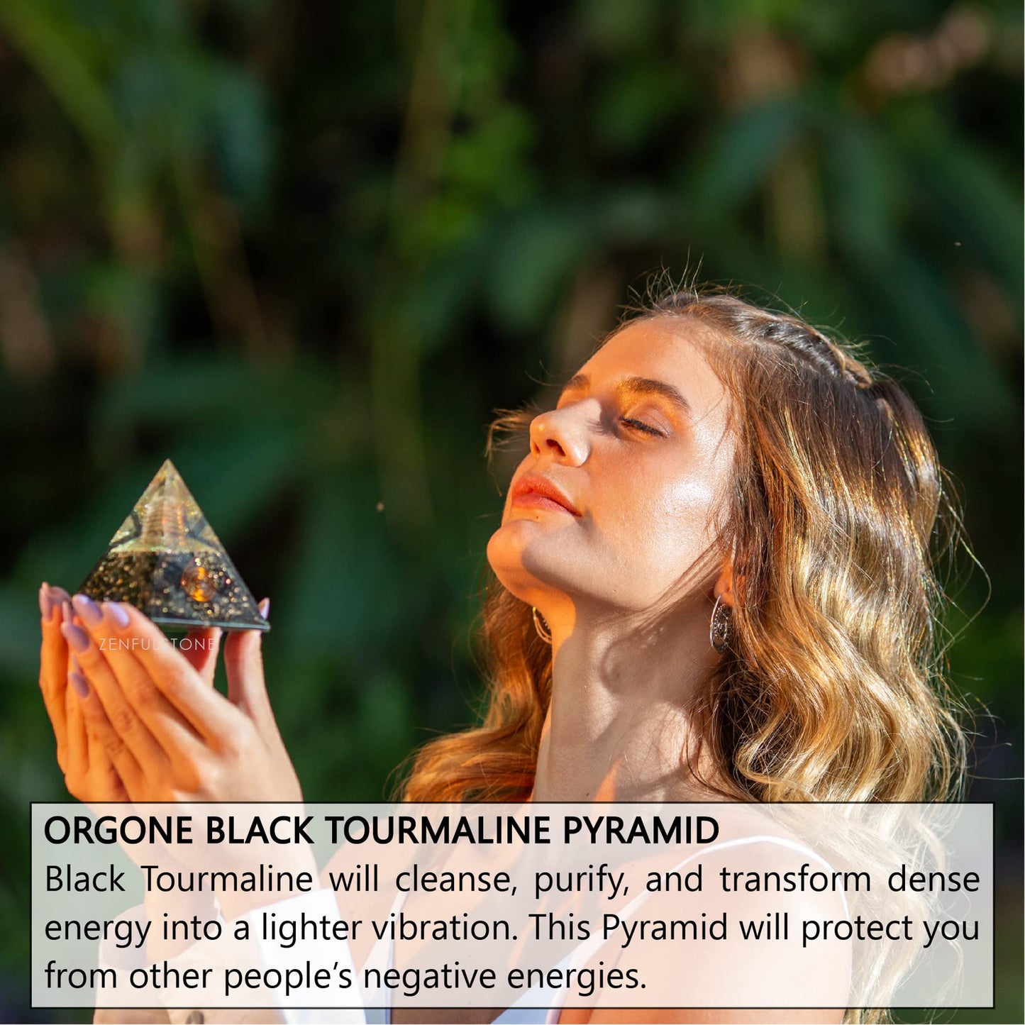 Selenite Orgonite Pyramid for Clarity, Emotional Healing, Spiritual Connection | Orgonite orgone pyramids with Copper Coil and Crystal Quartz for Chakra Protection (Selenite)