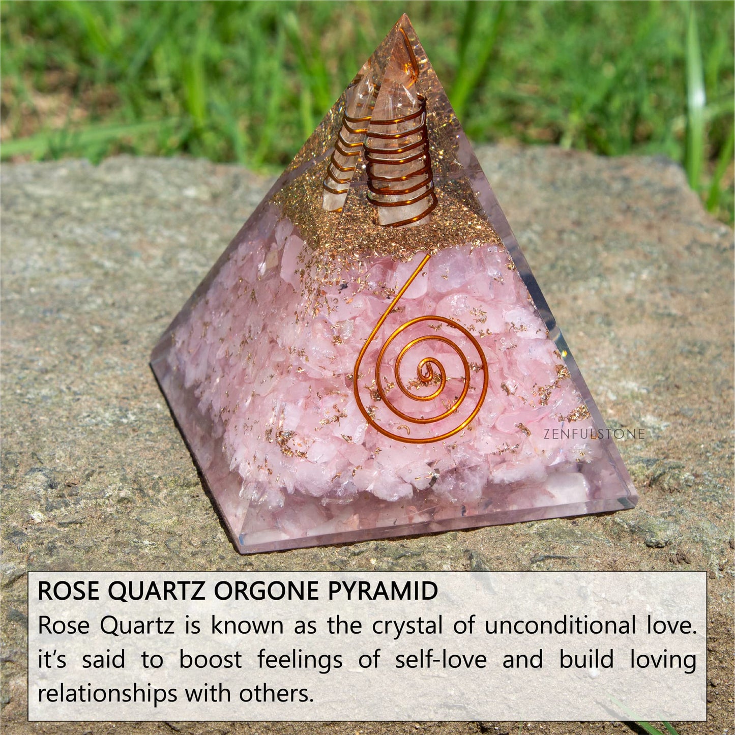 Selenite Orgonite Pyramid for Clarity, Emotional Healing, Spiritual Connection | Orgonite orgone pyramids with Copper Coil and Crystal Quartz for Chakra Protection (Selenite)