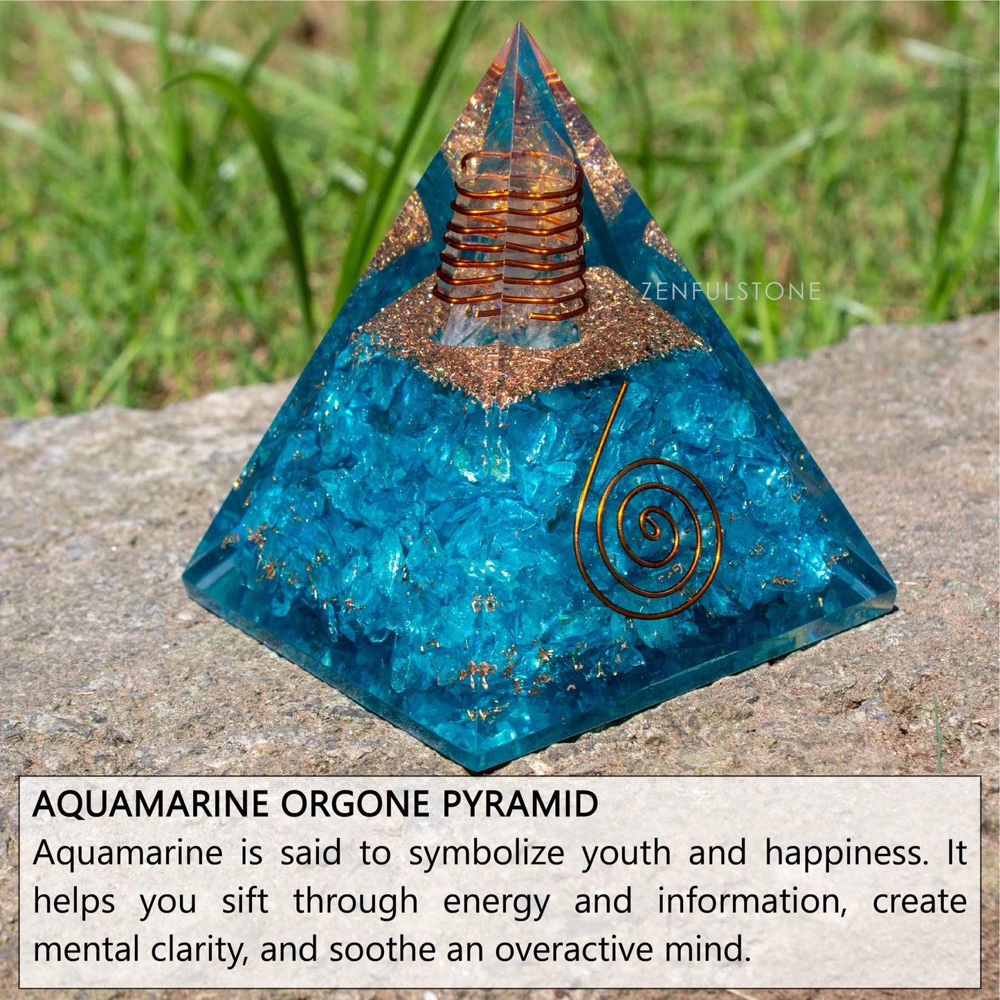 Selenite Orgonite Pyramid for Clarity, Emotional Healing, Spiritual Connection | Orgonite orgone pyramids with Copper Coil and Crystal Quartz for Chakra Protection (Selenite)