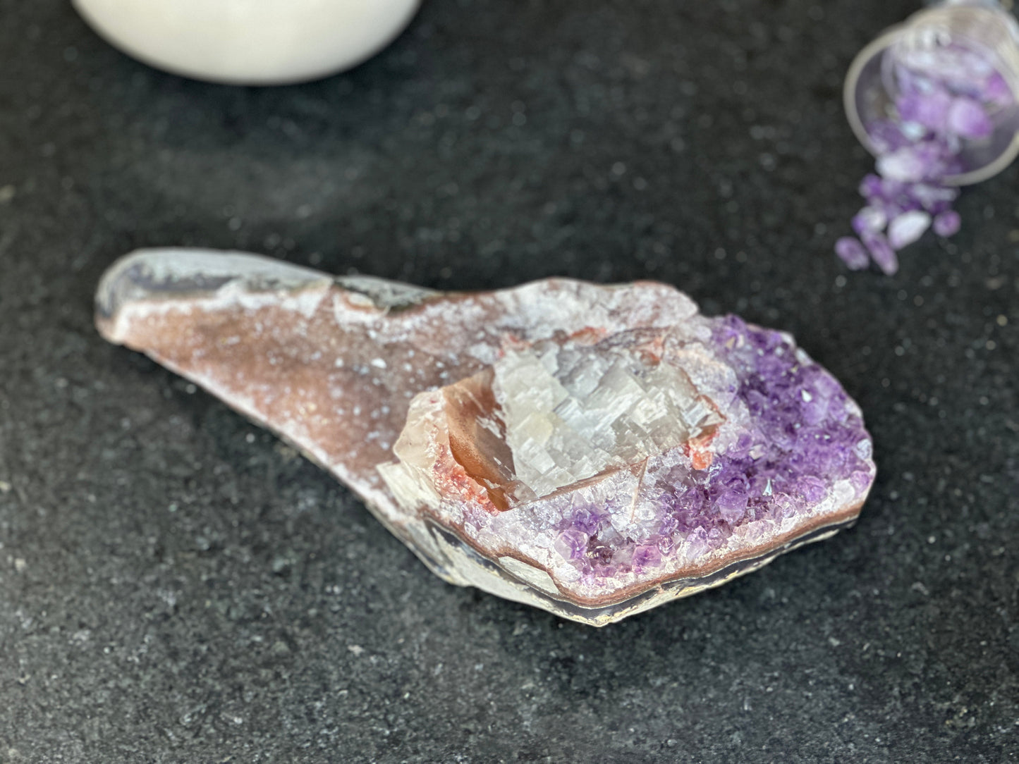 Amethyst centerpiece natural crystal stone