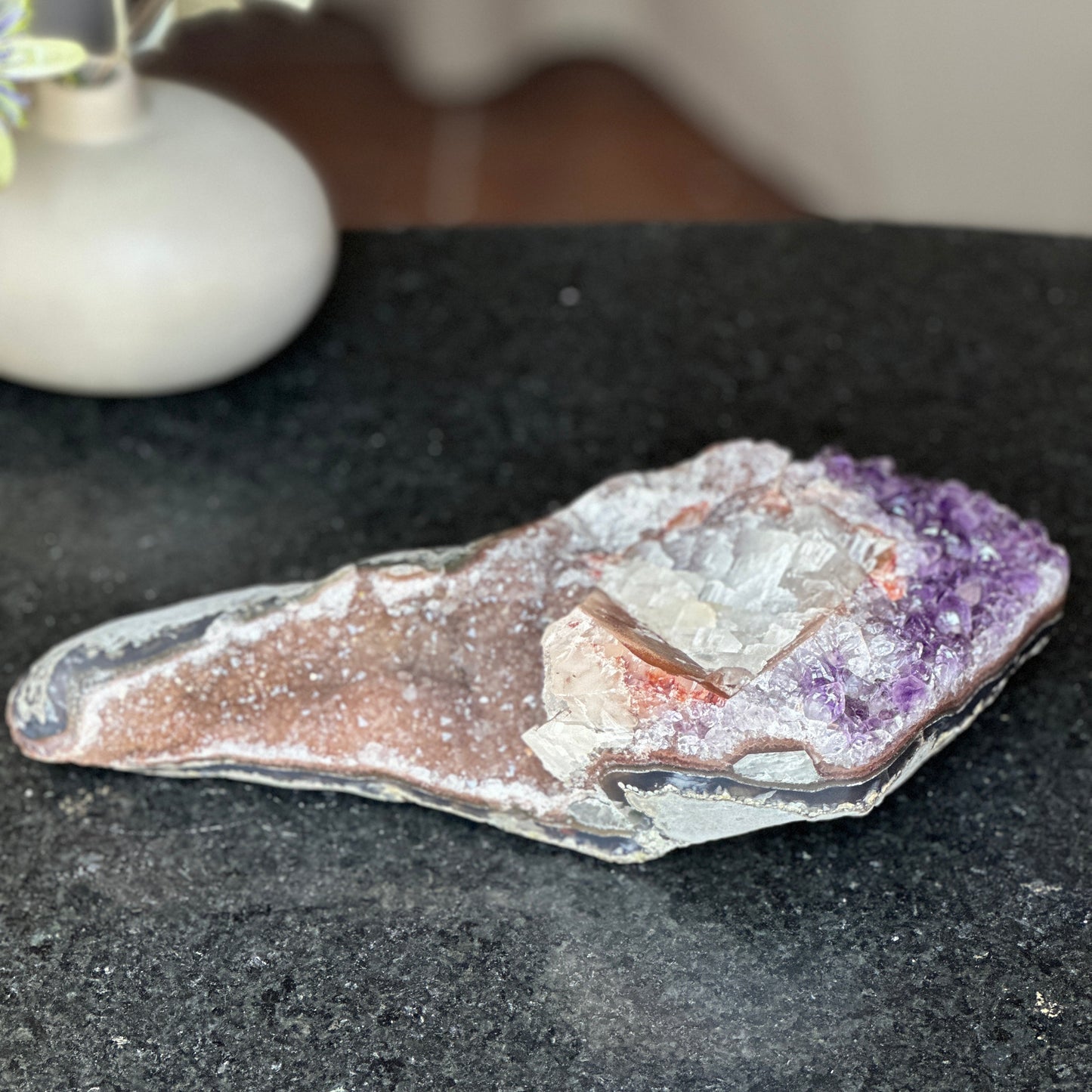 Amethyst centerpiece natural crystal stone