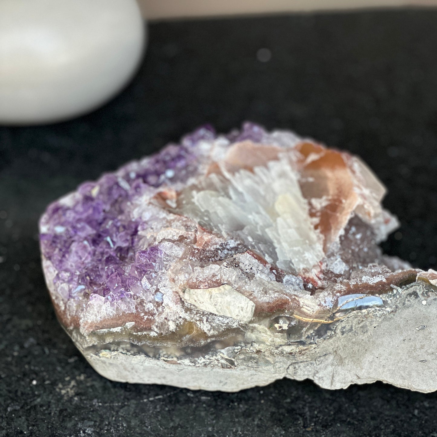 Amethyst centerpiece natural crystal stone