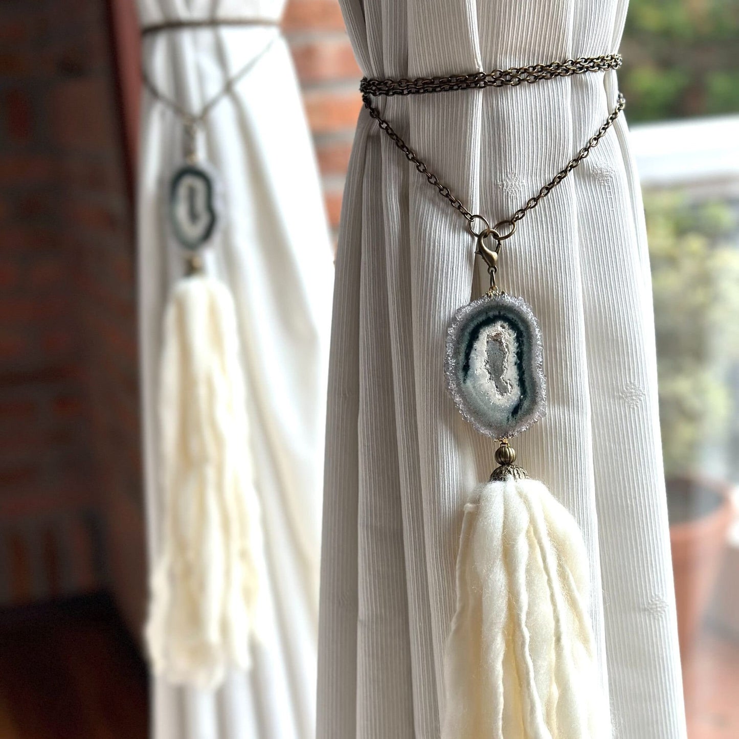 Amethyst crystal curtain tie back