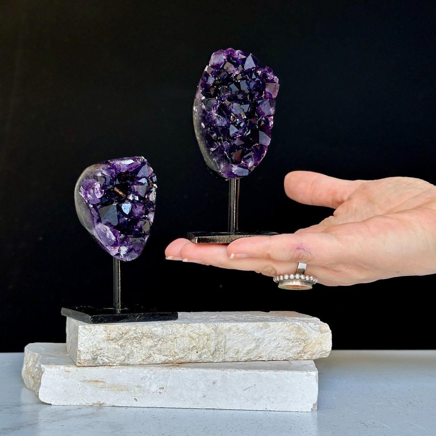 Natural amethyst geode galaxy crystal