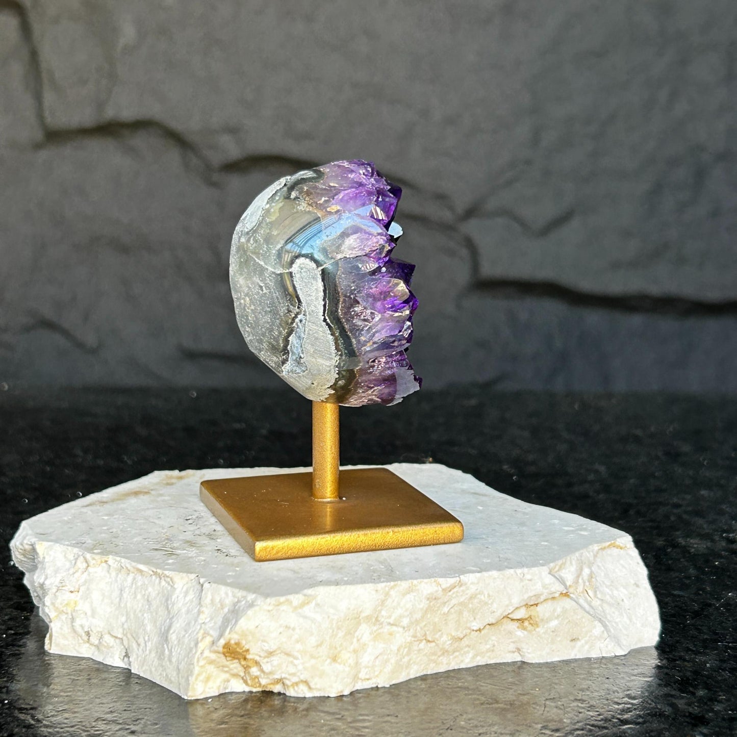 Natural amethyst geode galaxy crystal