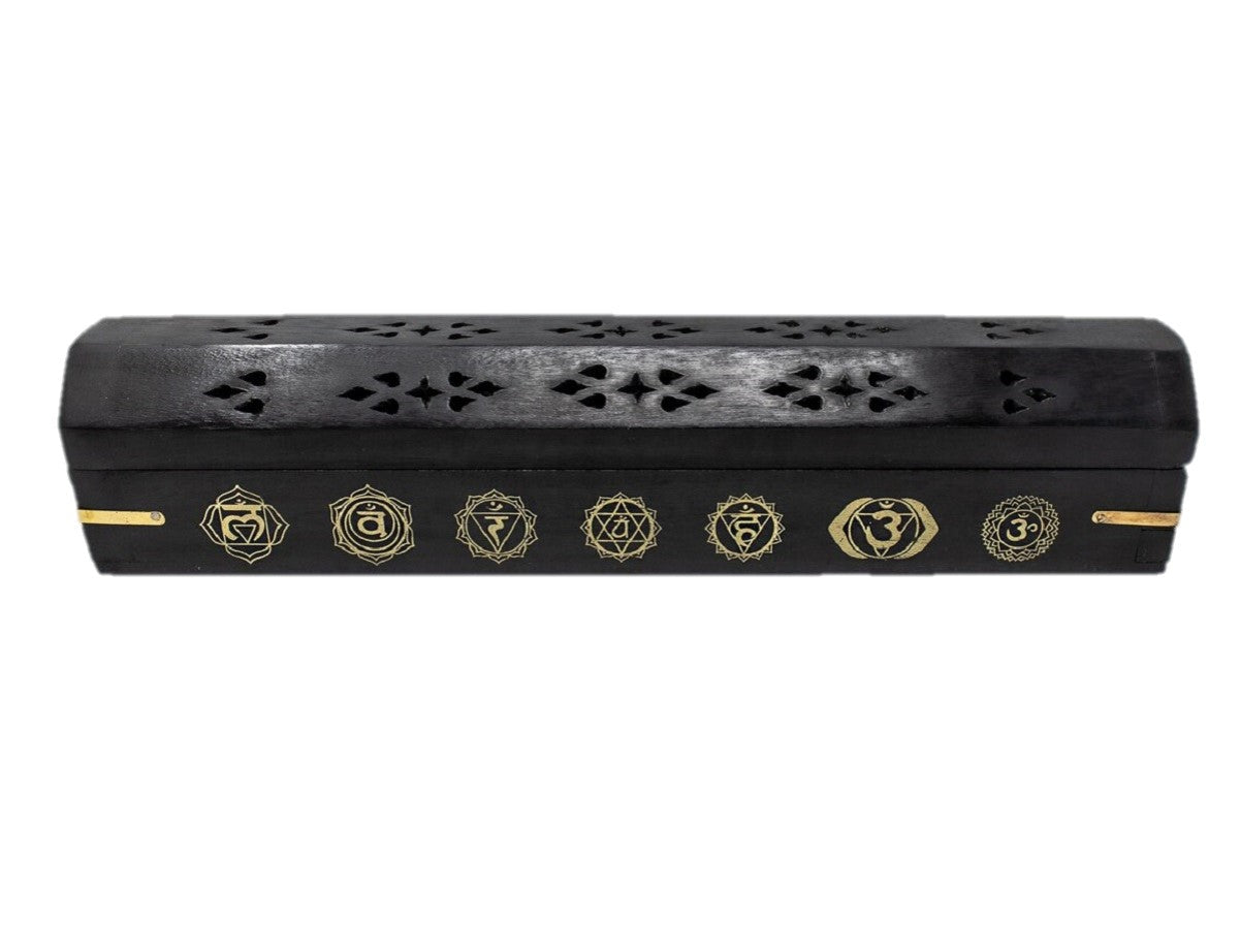 Chakra Wood Incense Box Burner