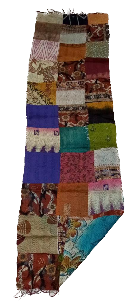 Hand stitched Kantha silk throw