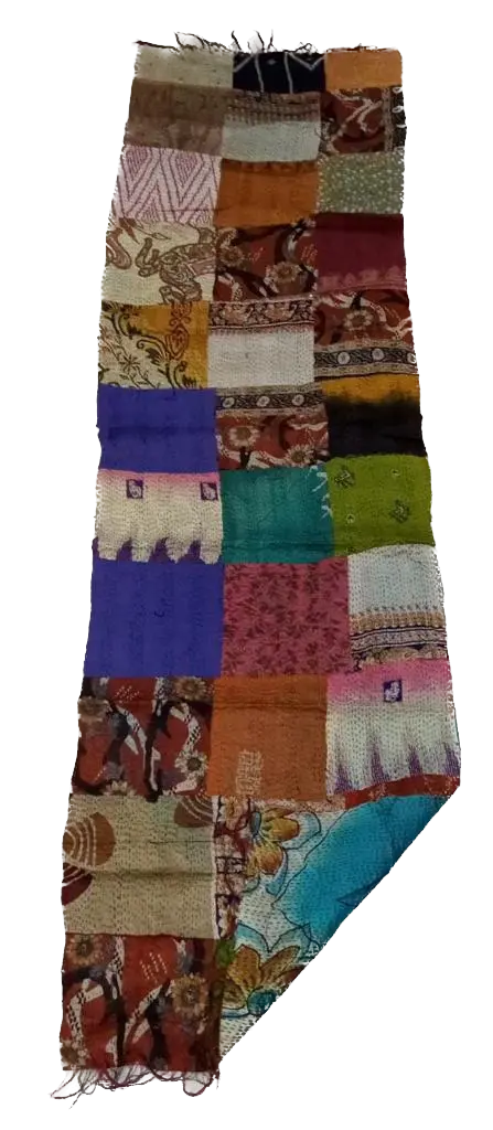 Hand stitched Kantha silk throw