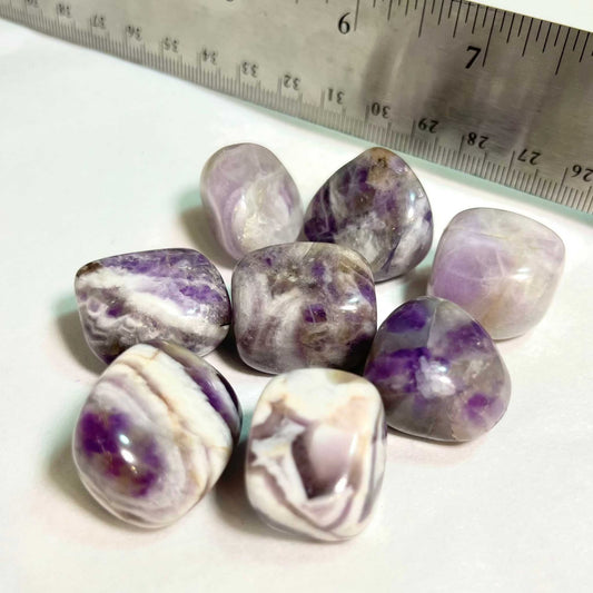 Chevron Amethyst Tumbled Stone