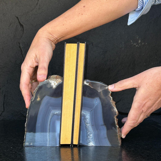 Natural Agate Crystal Bookends