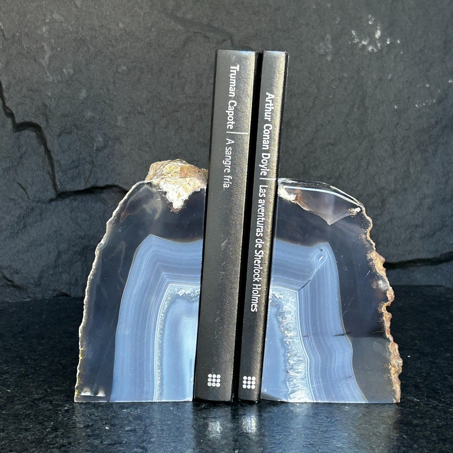 Natural Agate Crystal Bookends