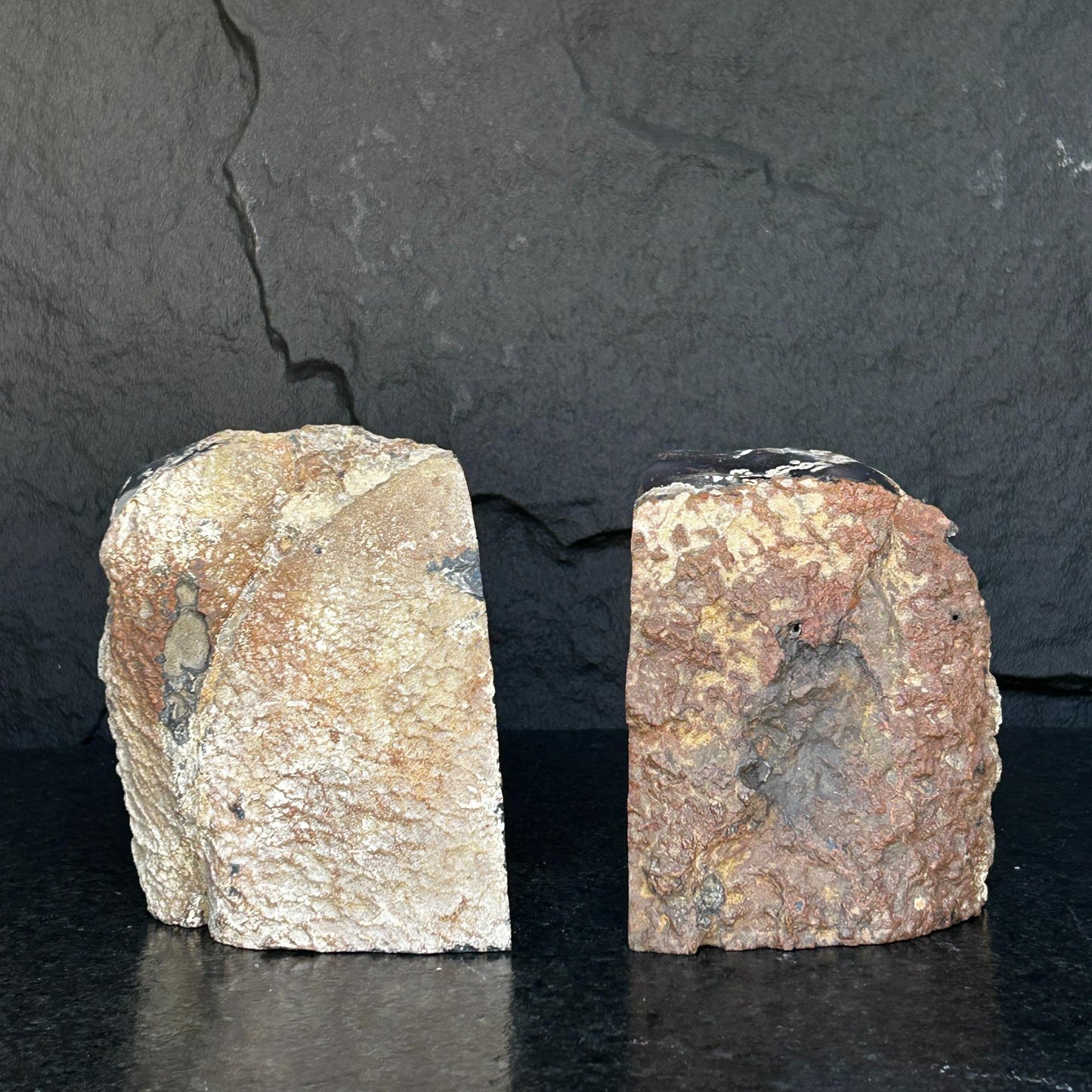 Natural Agate Crystal Bookends back