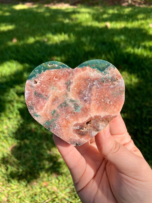 Pink Amethyst heart shaped crystal