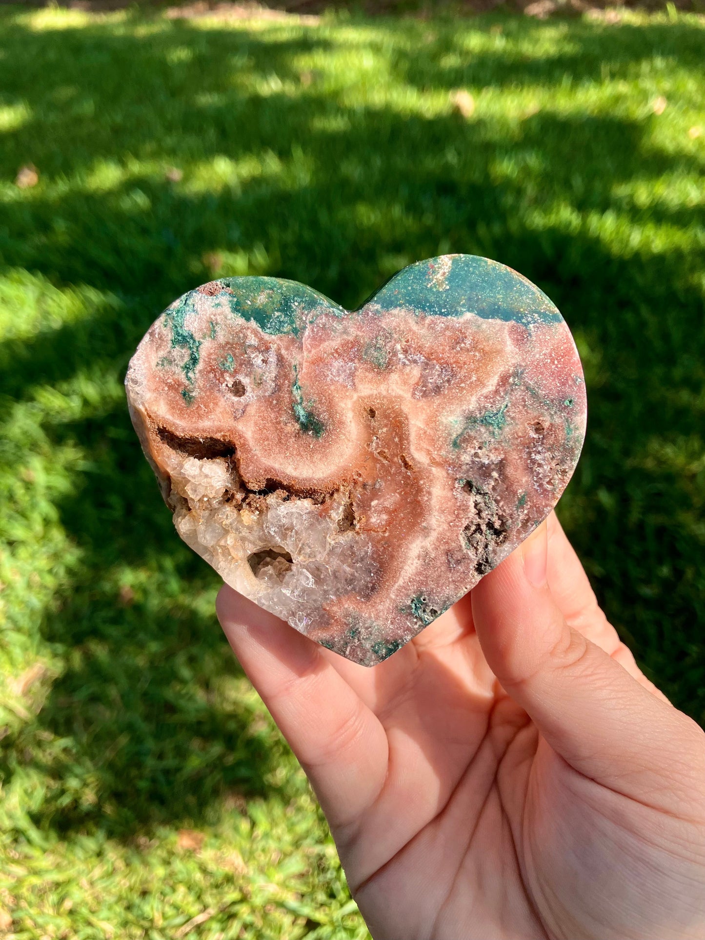 Pink Amethyst heart shaped crystal