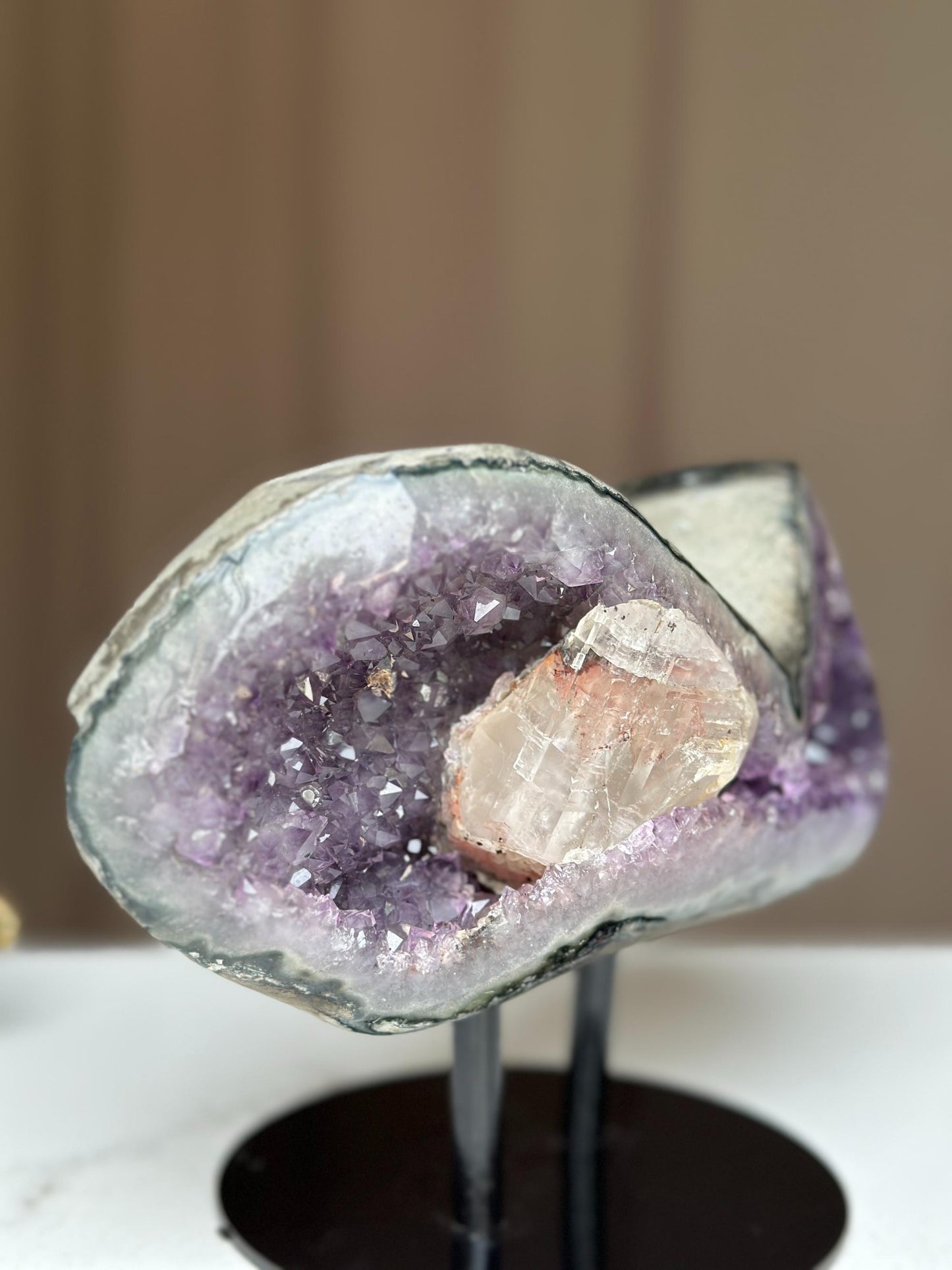 Rare amethyst geode with microcrystals