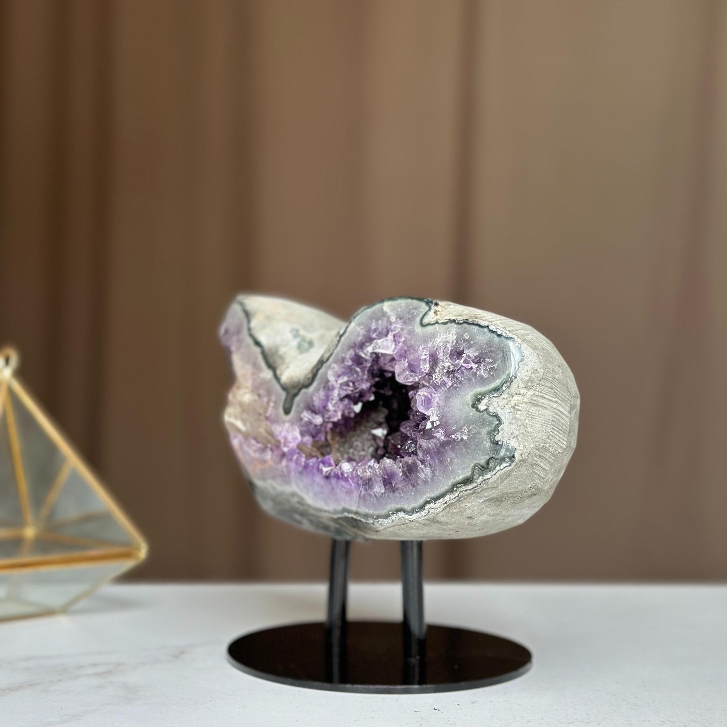 Rare amethyst geode with microcrystals