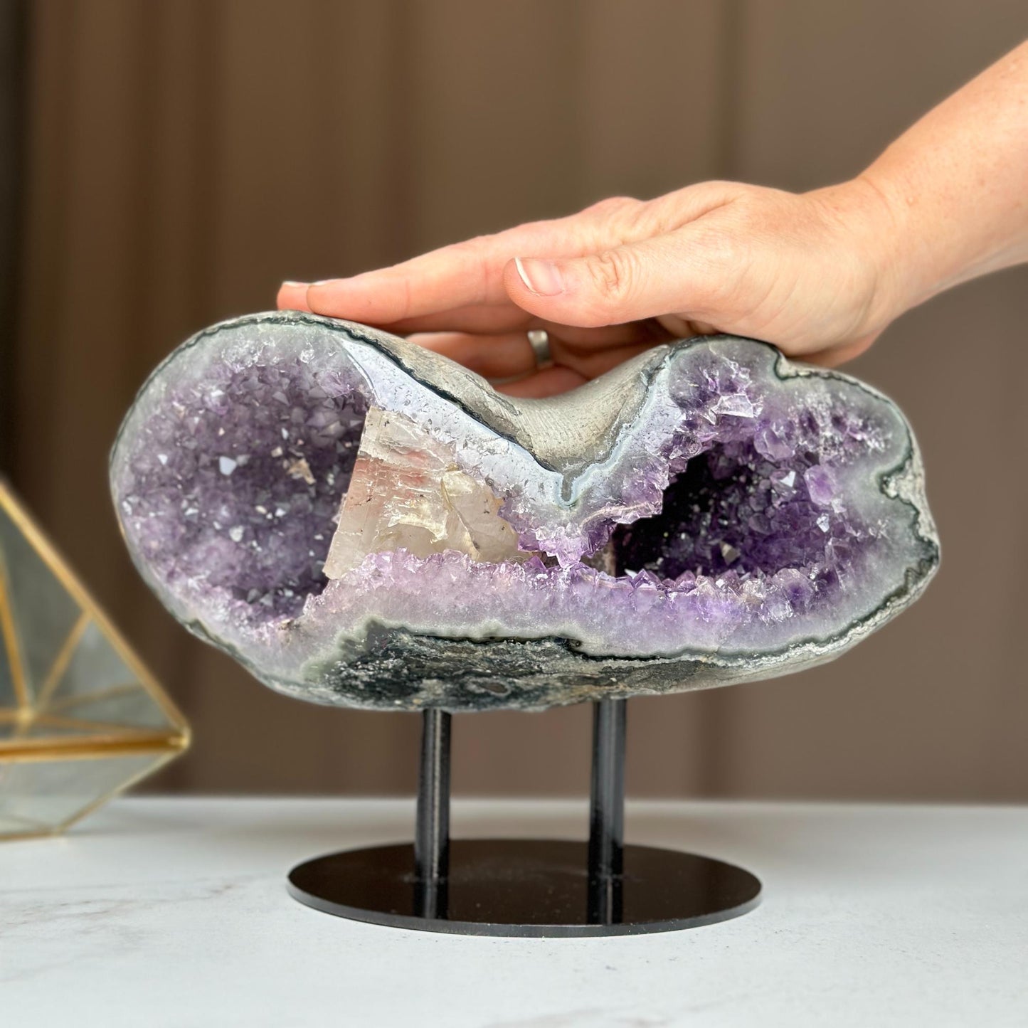 Rare amethyst geode with microcrystals