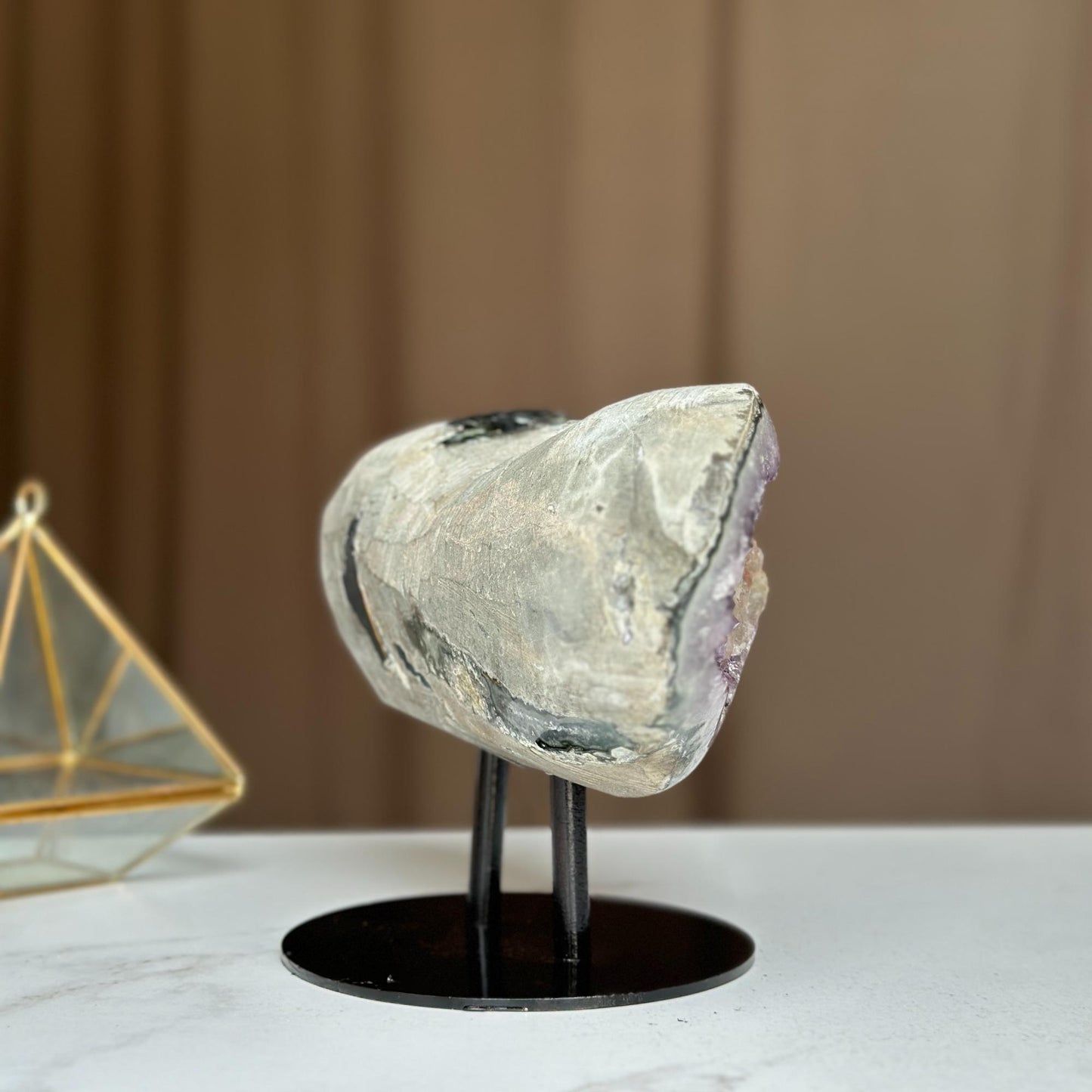 Rare amethyst geode with microcrystals