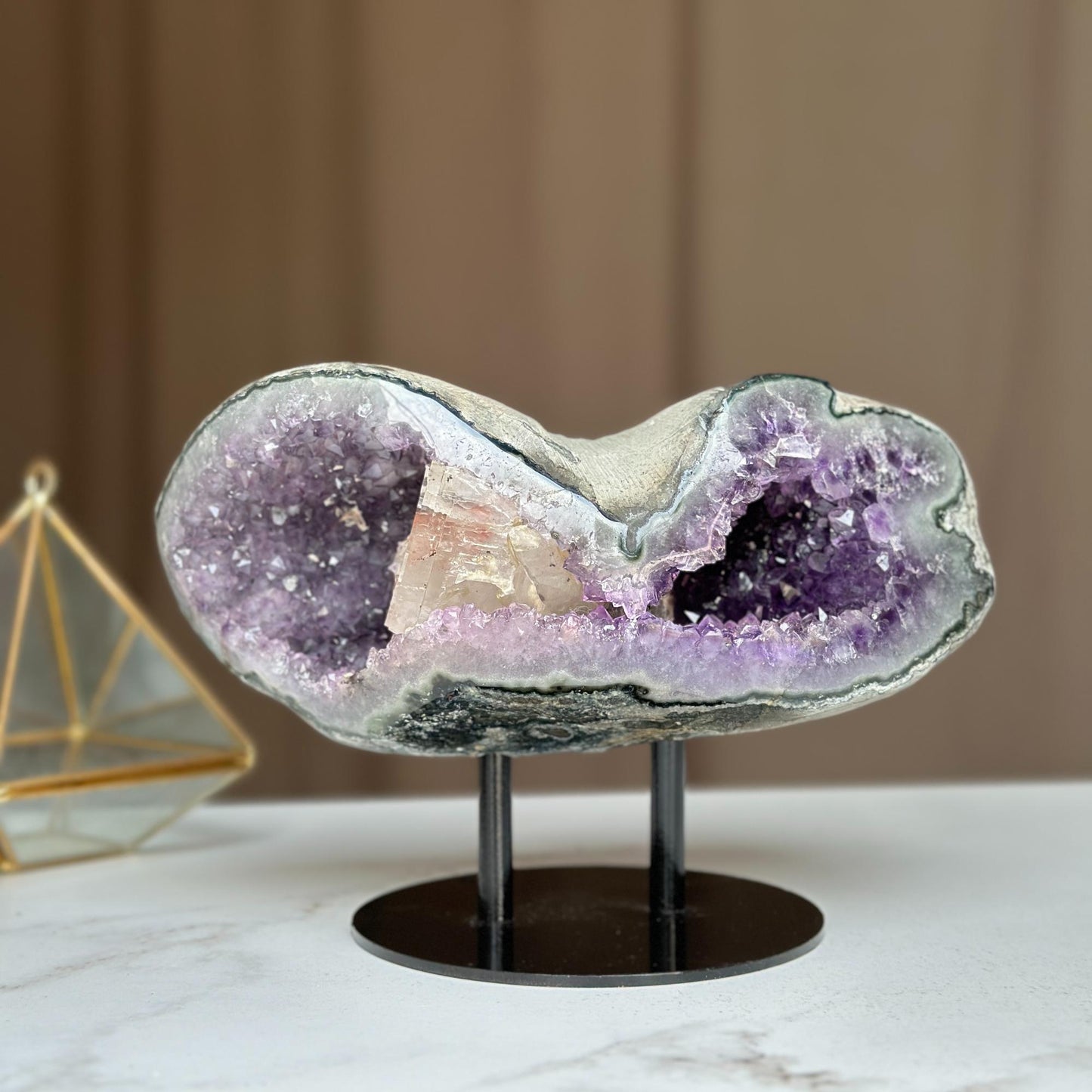 Rare amethyst geode with microcrystals