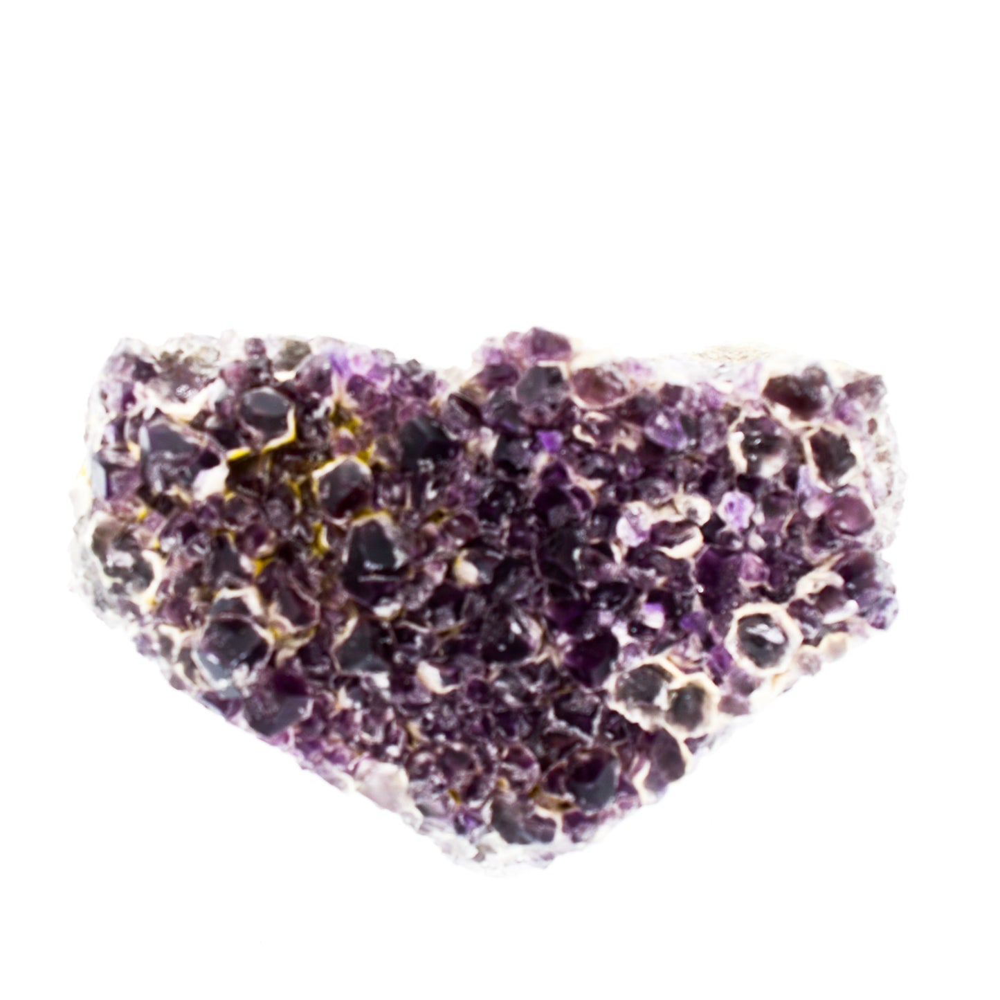 Amethyst crystal on a white background