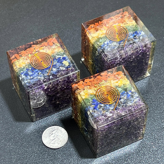 Resin chakra cubes