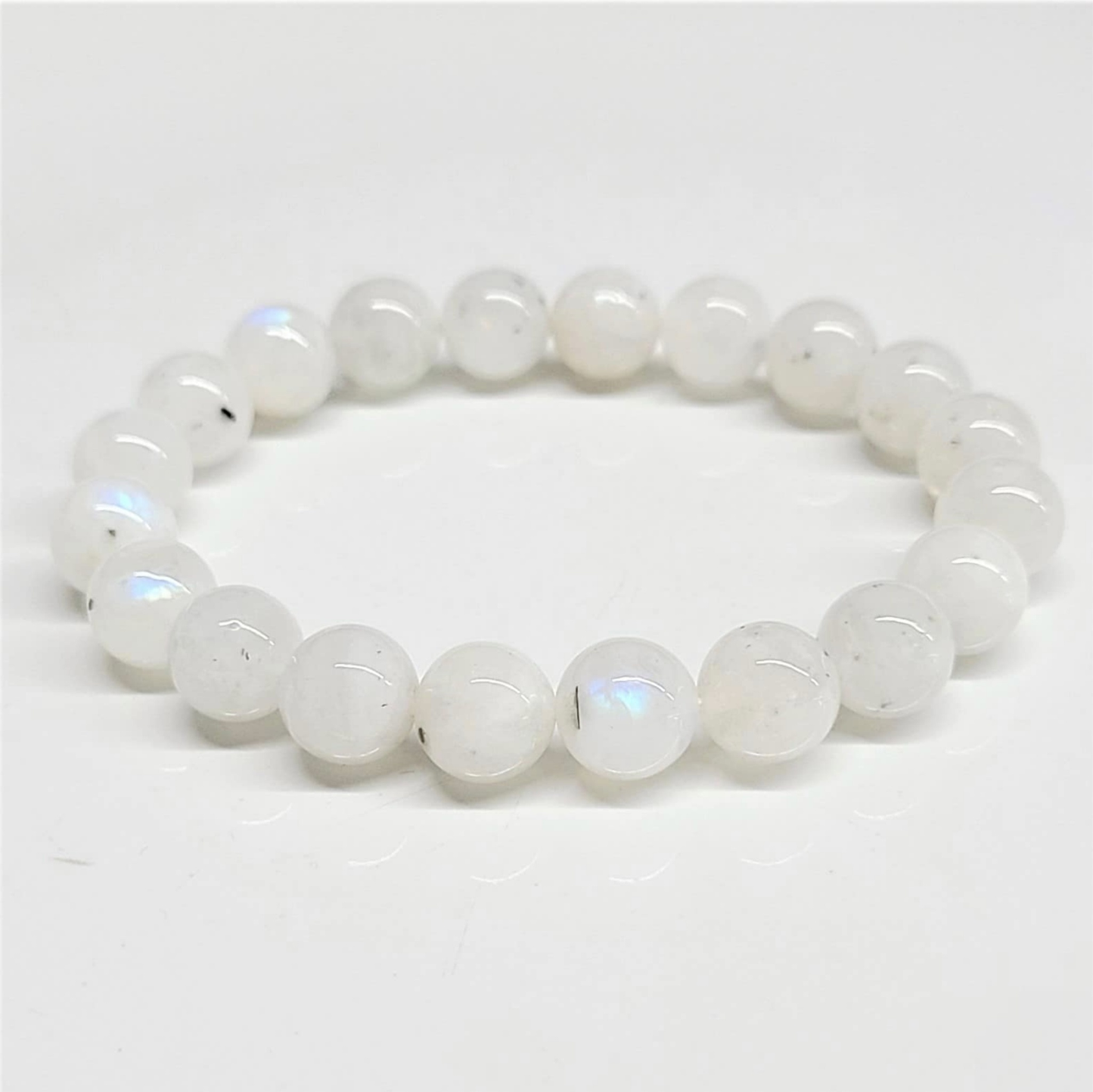 Rainbow Moonstone Round Bead Bracelet - Goddess Energy
