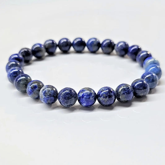 Lapis Lazuli Round Bead Bracelet - Veil Lifter Sacred Crystals