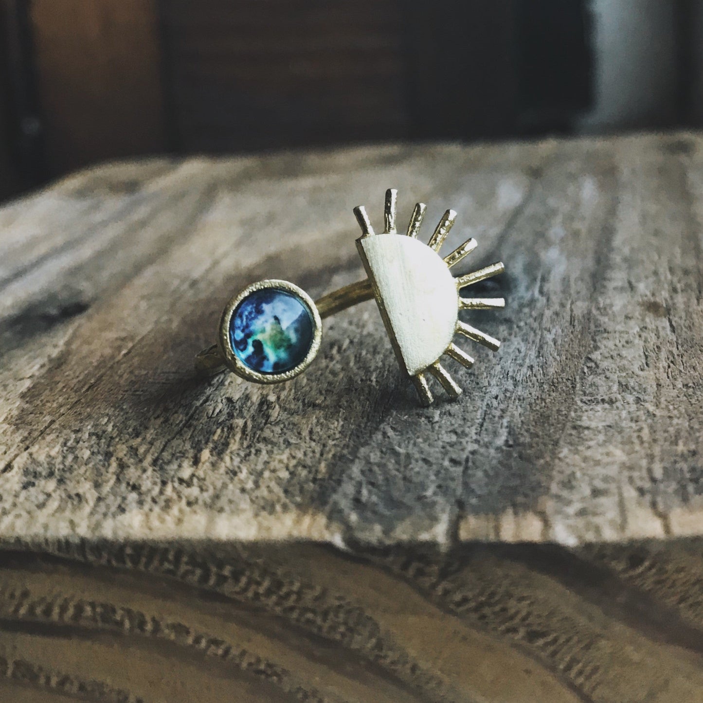 Ring on a wooden surface