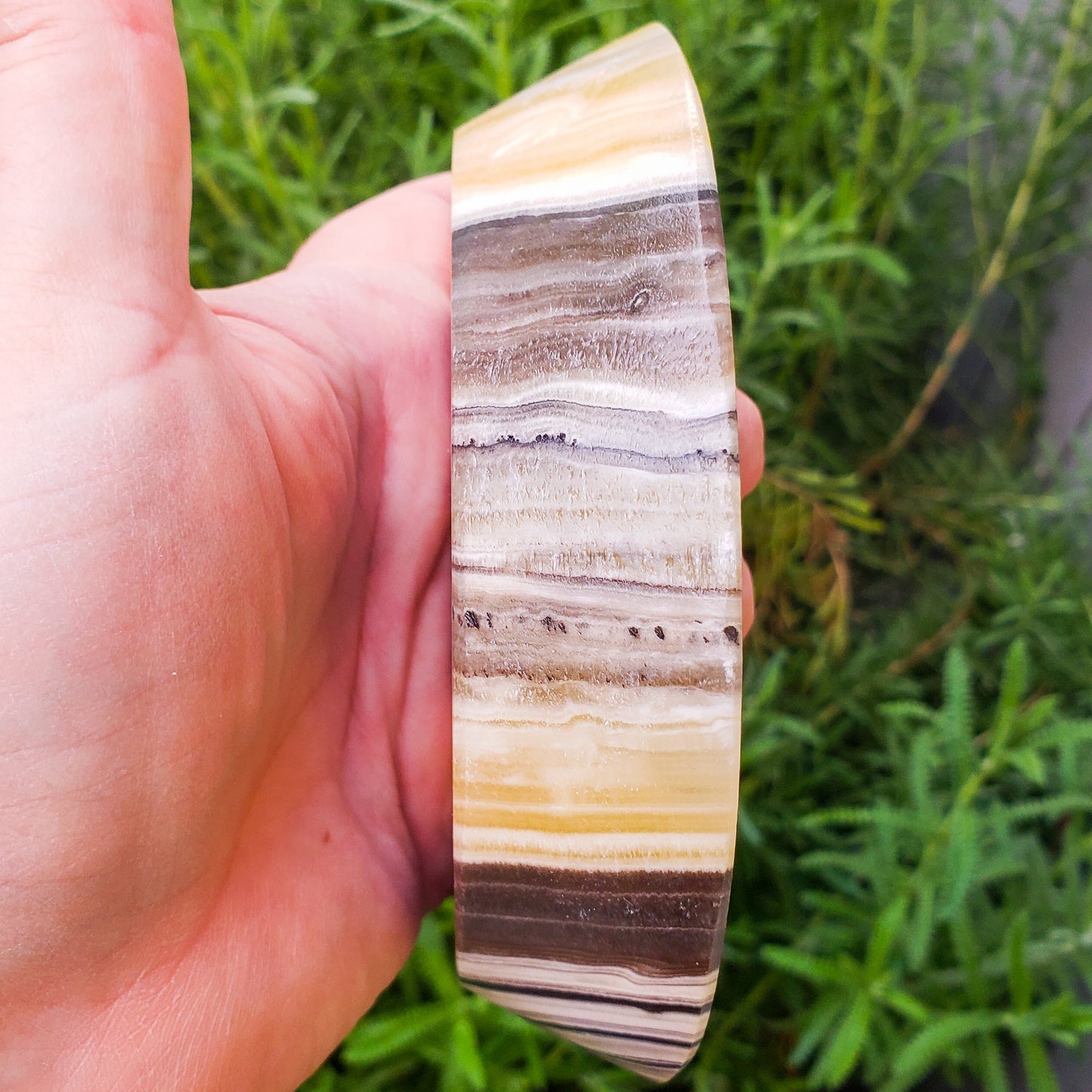 Zebra onyx moon bowl