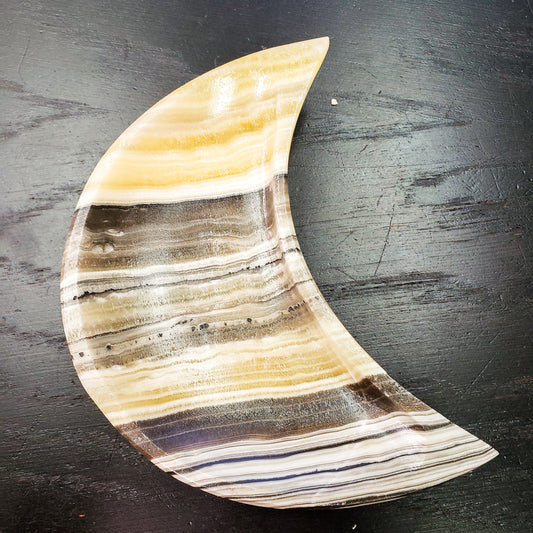 Zebra onyx moon bowl