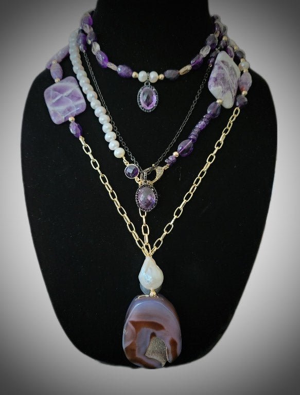 Amethyst and Ametrine Layered Necklace