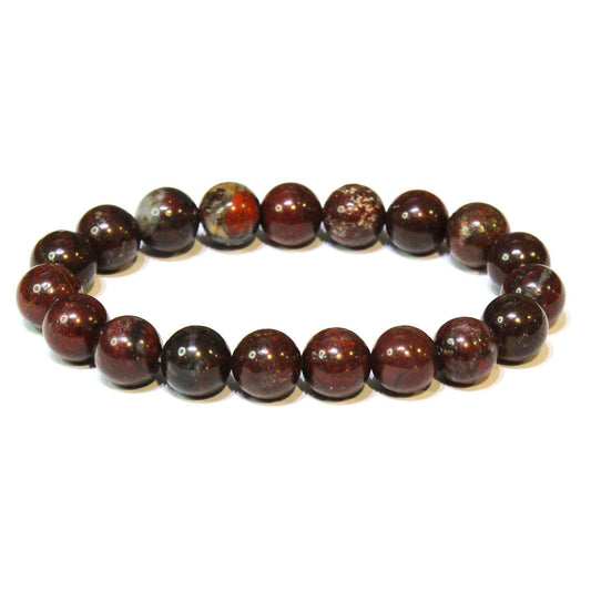Bloodstone Round Bead Bracelet - Courageous Vitality