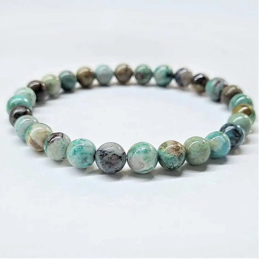 Chrysocolla Round Bead Bracelet - Wise Expression Sacred Crystals