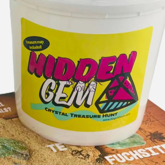 White bucket labeled 'Hidden Gem' on a map background