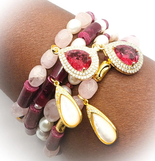 Ruby and Morganite bracelet