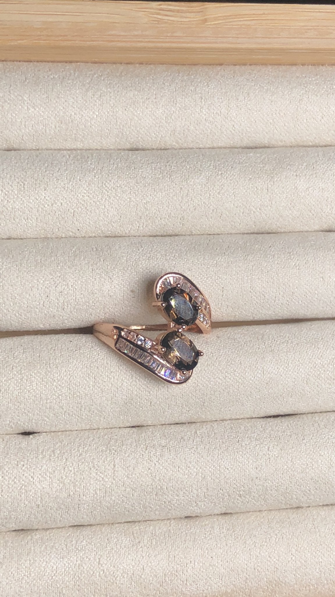 Smoky quartz adjustable ring