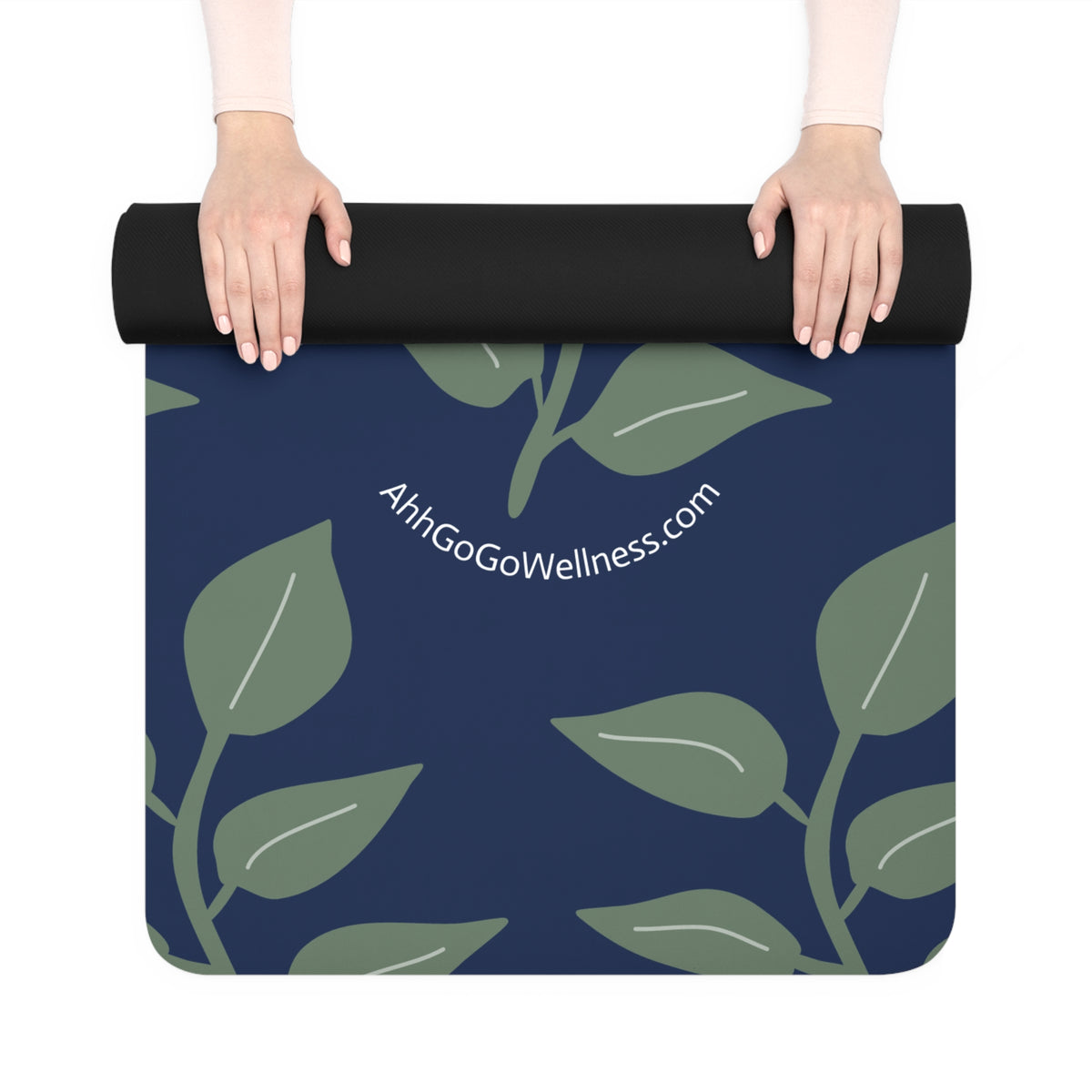 Leaf Vine Yoga Mat — Non-Slip Eco-Friendly Blue & Green - Ahh GoGo Wellness