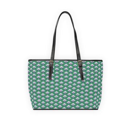 Ahh GoGo Wellness - PU Leather Shoulder Bag - White Lotus - Green