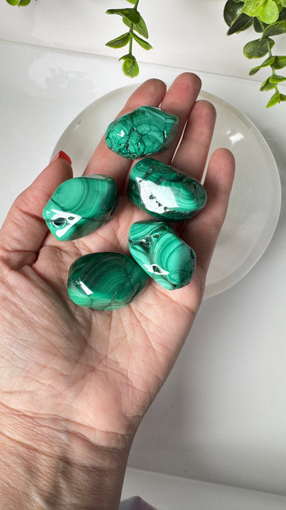Malachite Tumble for Self-Transformation, 3 Size Options