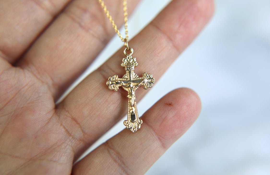 14k Gold Crucifix Necklace - Ethereal Essentials