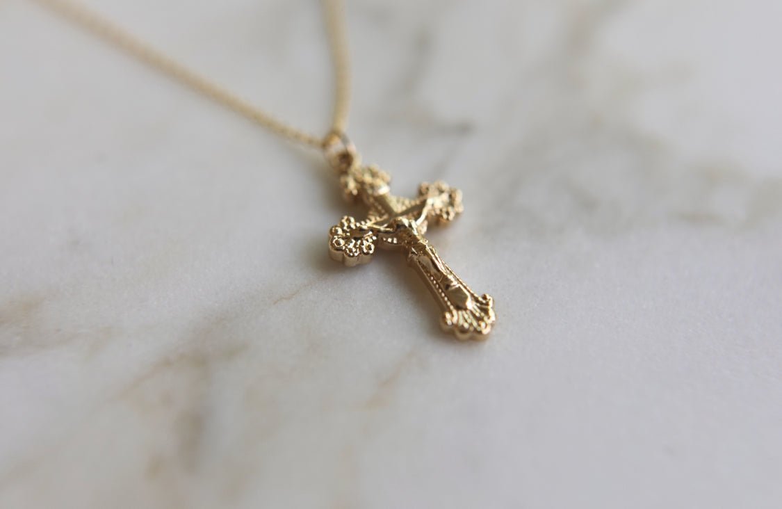 14k Gold Crucifix Necklace - Ethereal Essentials