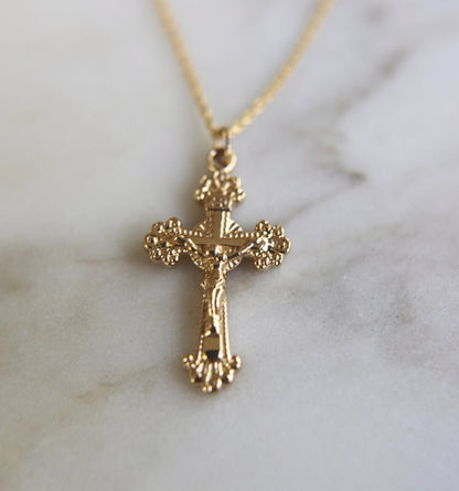 14k Gold Crucifix Necklace - Ethereal Essentials
